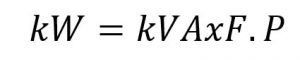 formula to from kva to kw-min