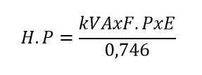 formula para convertir de kva a HP