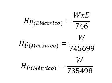 formula watts a hp