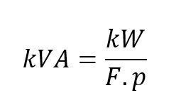 formula para pasar de kW a kVAformula para pasar de kW a kVA
