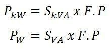 kVA to kW calculation formula