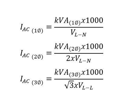 Transformer Amperage Chart