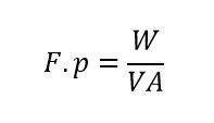 formula from watts va to power factor