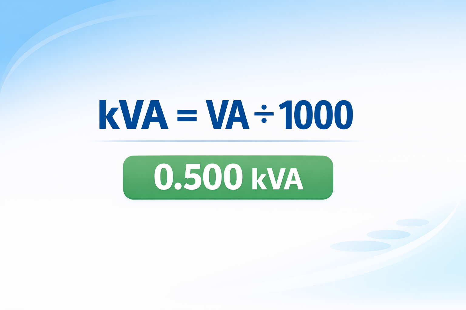 VA to kVA Calculator: Convert Volt-Amperes Instantly