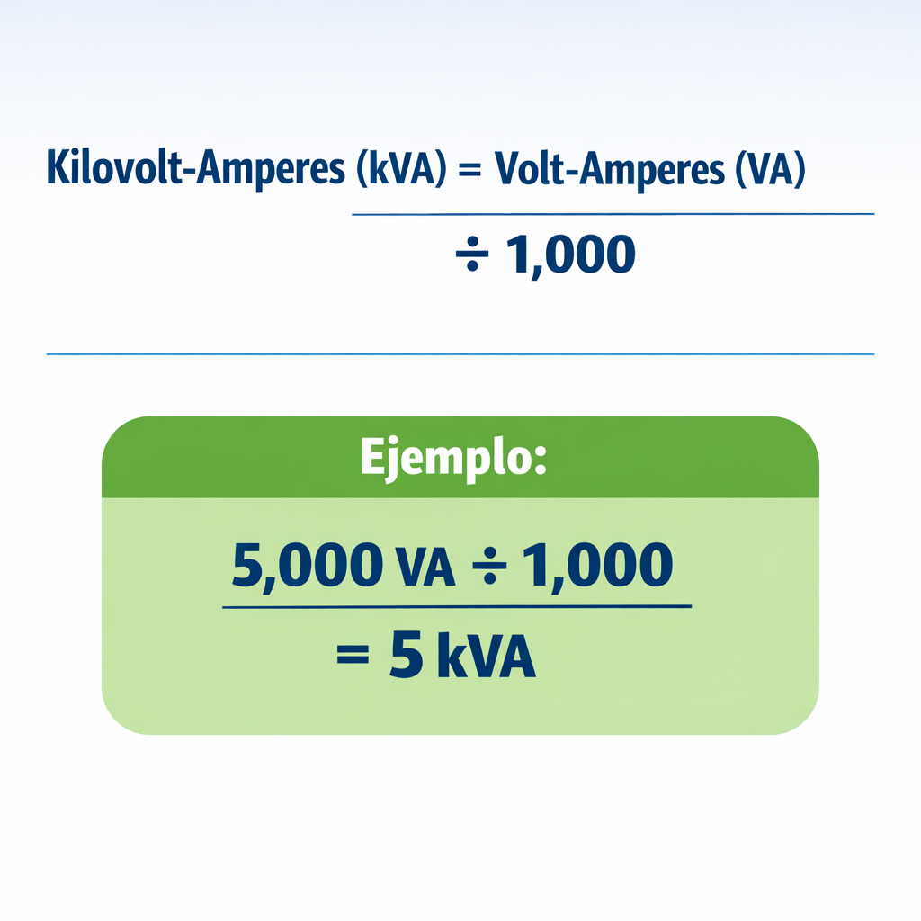 VA to kVA - Calculators — fórmula y ejemplo resuelto