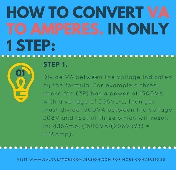 HOW TO CONVERT VA TO AMPERES