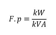 formula kw kva to fp power factor