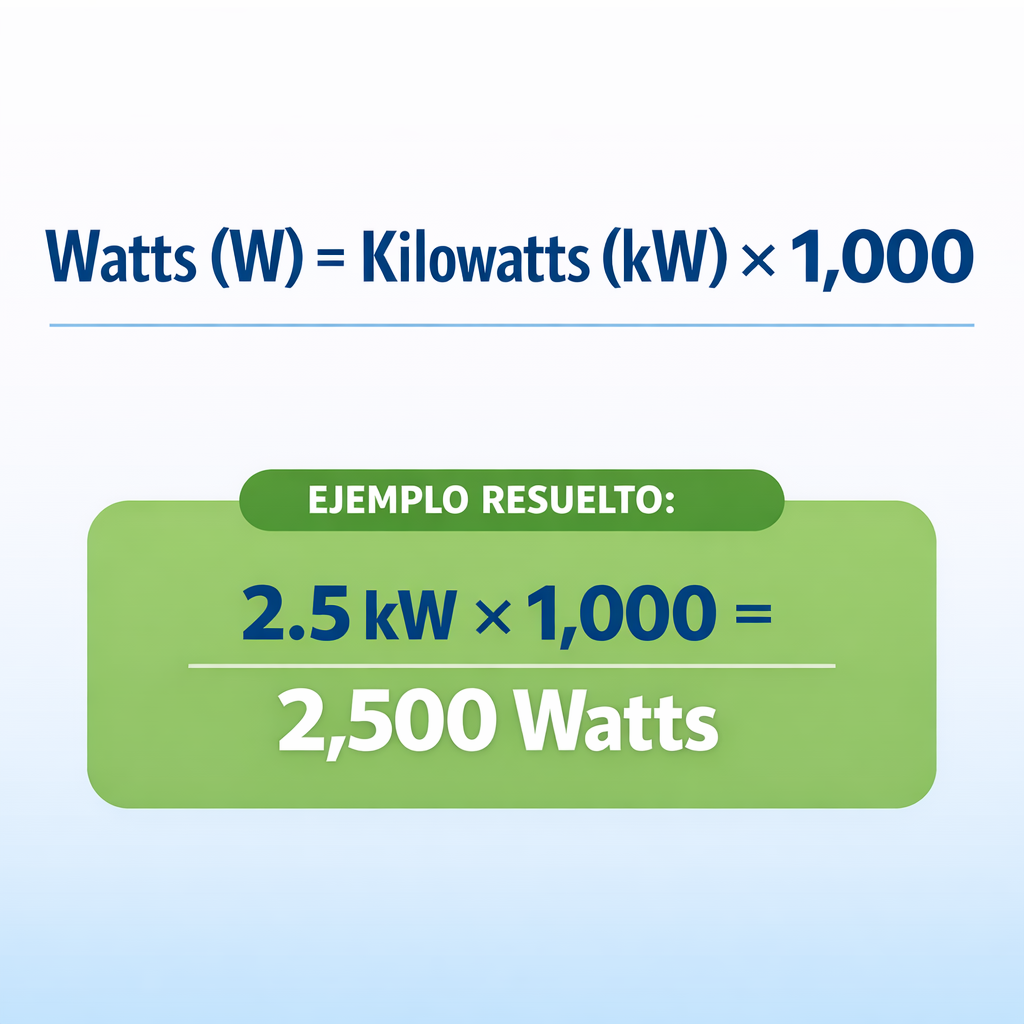kW to Watts - Calculator — fórmula y ejemplo resuelto