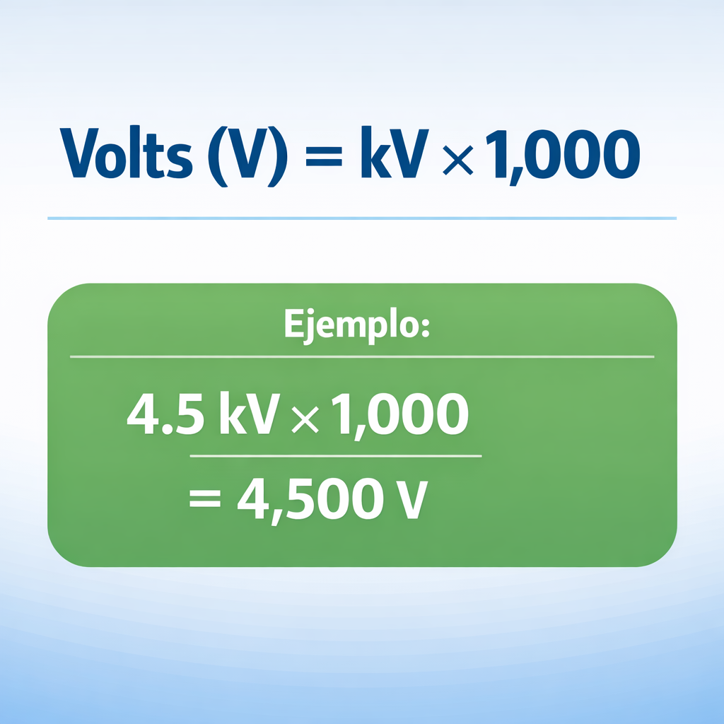kV to volts - Calculator — fórmula y ejemplo resuelto