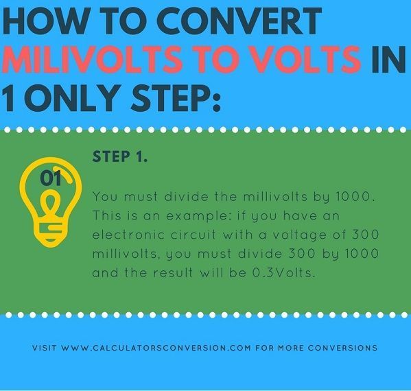 how to convert milivolts to volts in one stephow to convert milivolts to volts in one step