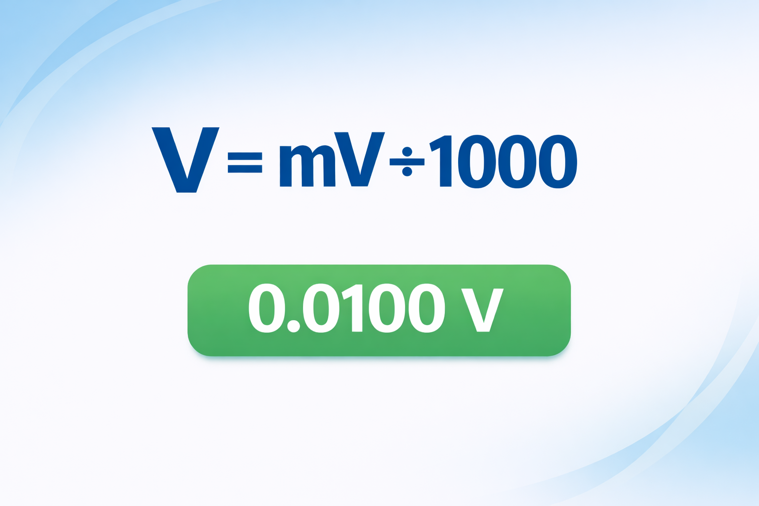 Millivolts to Volts Calculator: Formula, Table & Converter