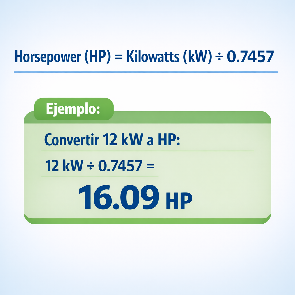 kW to HP Converter — fórmula y ejemplo resuelto