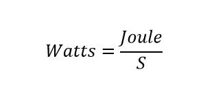 formula para convertir de joule a watts