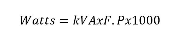 formula kva to watts
