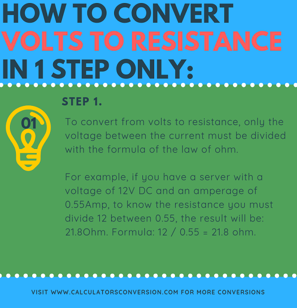 How to convert volts to Resistance in 1 step only