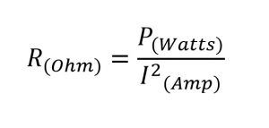 formula de ohm watts a resistencia