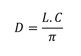 Calculation formula of the diameter with the length of the circumference