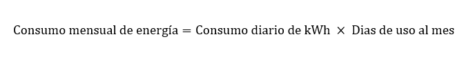 Consumo mensual de energia