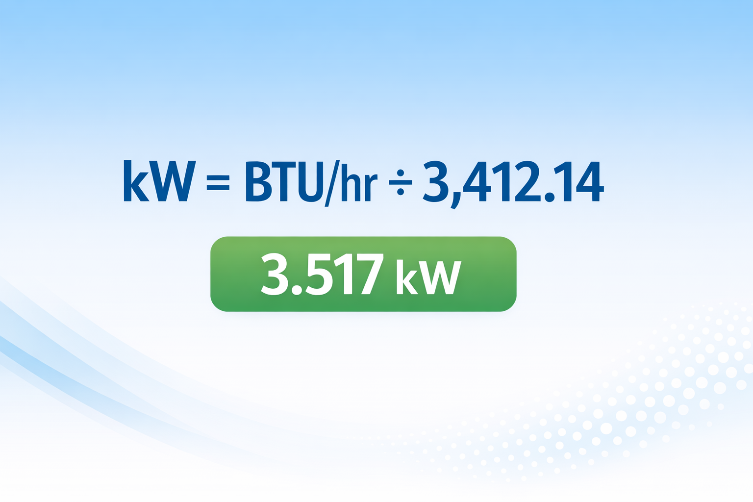 BTU/hr to kW Calculator: Convert BTU to Kilowatts Free