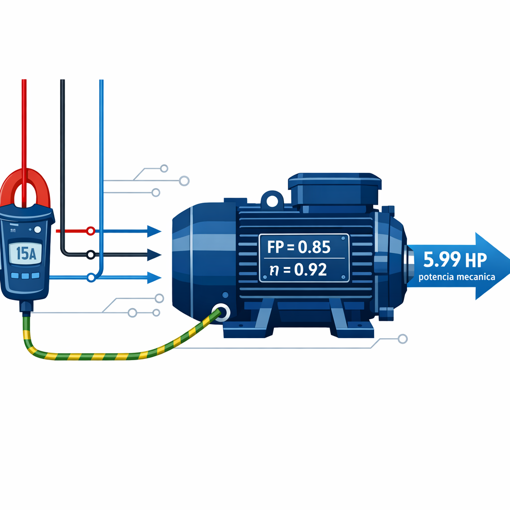 Calculadora de Amperios a hp - Formula, tablas y ejemplos — esquema eléctrico simplificado: tres líneas l1 (rojo), l2 (negro)