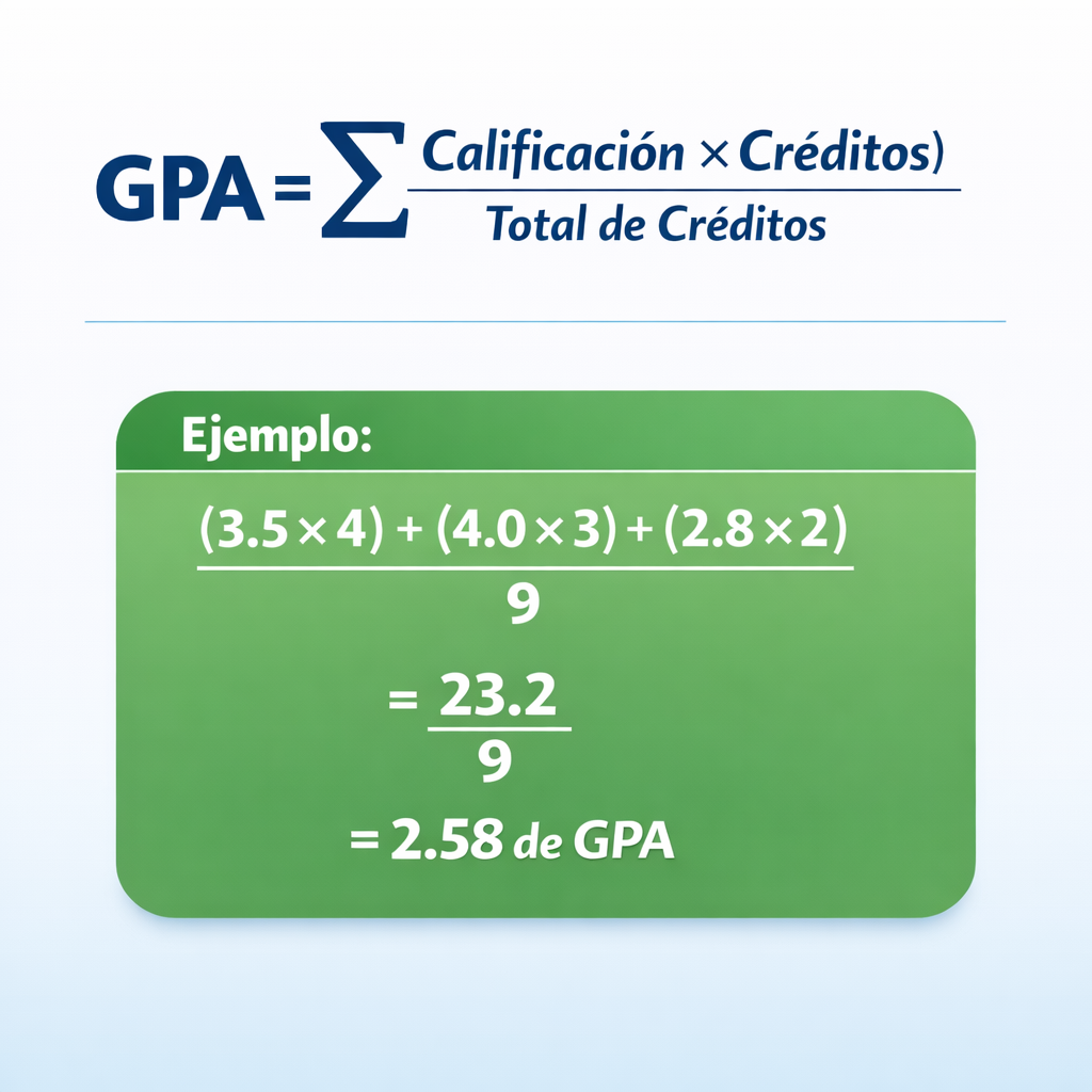 calcular gpa — fórmula y ejemplo