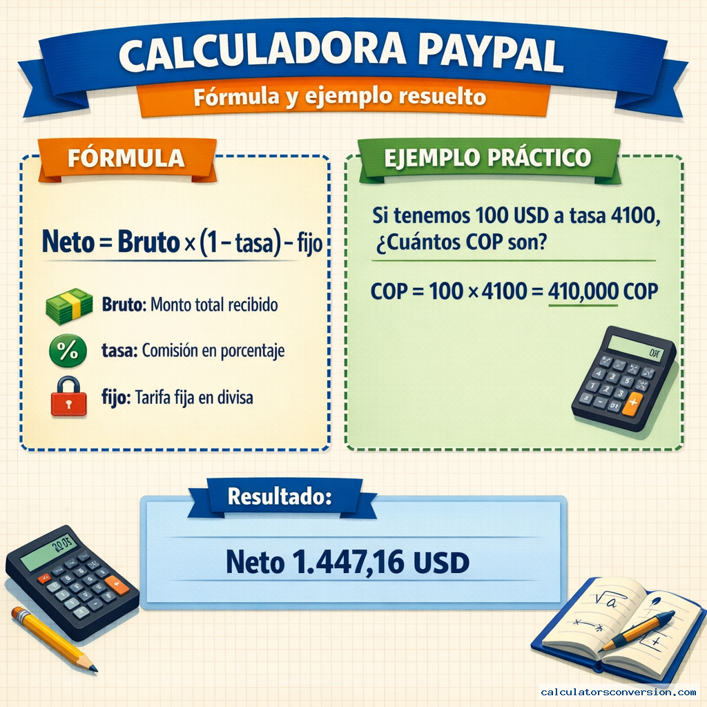 calculadora paypal — fórmula y ejemplo resuelto
