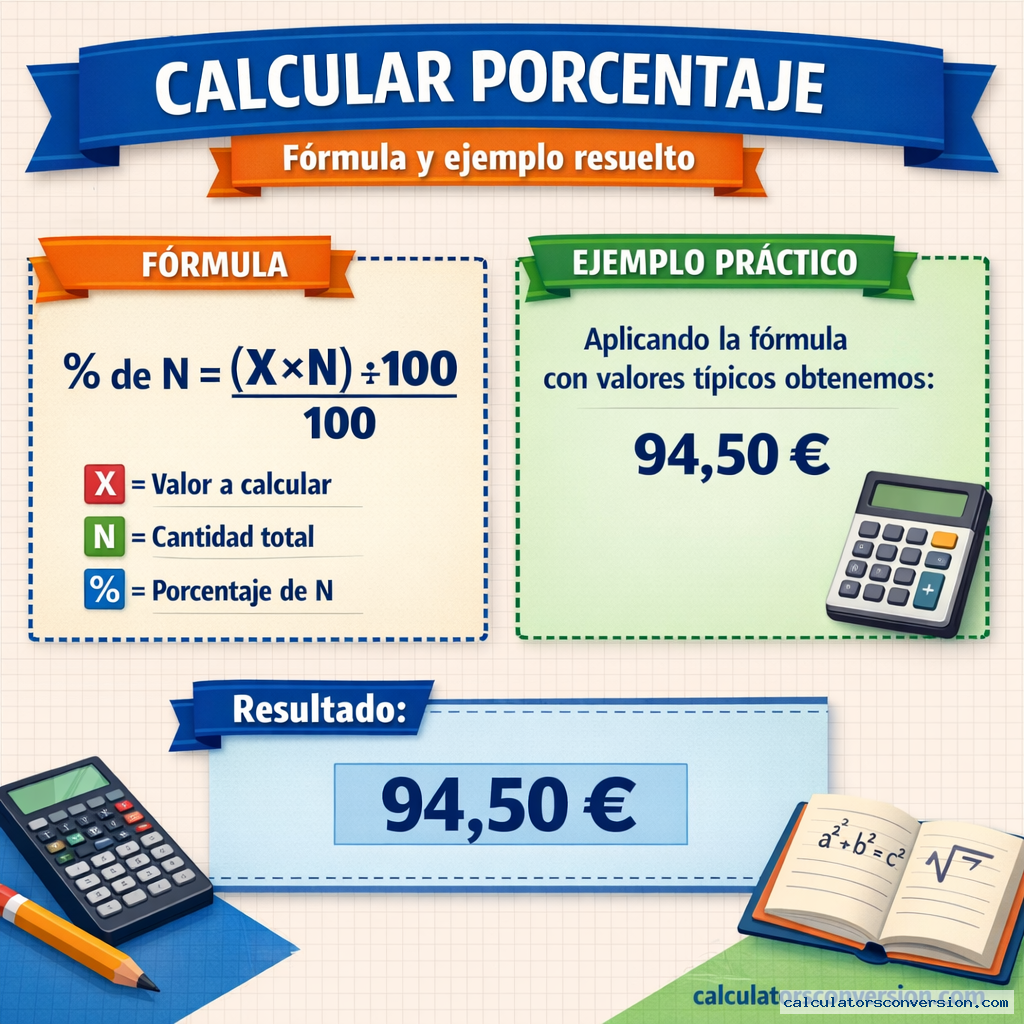 calcular porcentaje — fórmula y ejemplo resuelto