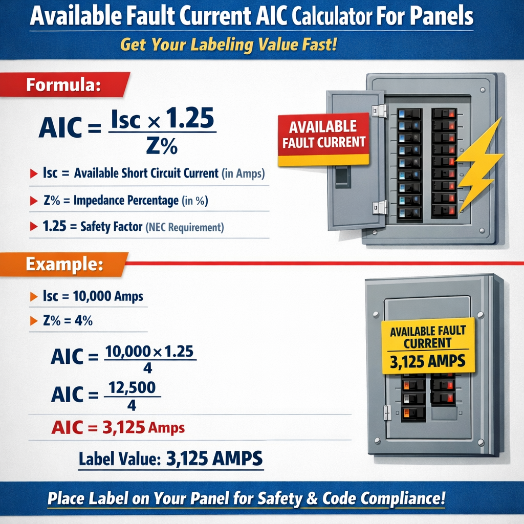 Available Fault Current Aic Calculator For Panels Get Your Labeling Value Fast