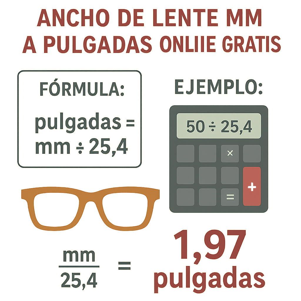 Calculadora ancho de lente mm a pulgadas online gratis fácil y precisa
