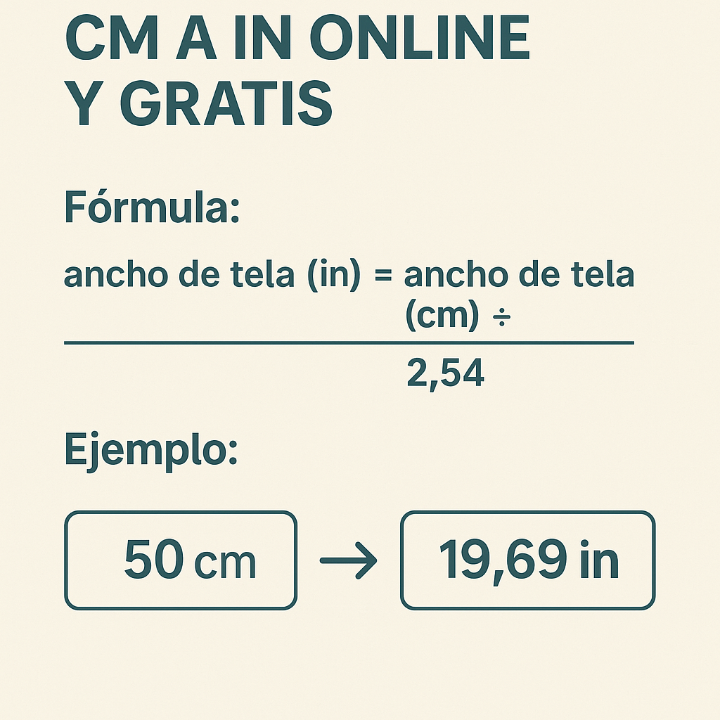 Calculadora ancho de tela cm a in online y gratis para conversiones rápidas