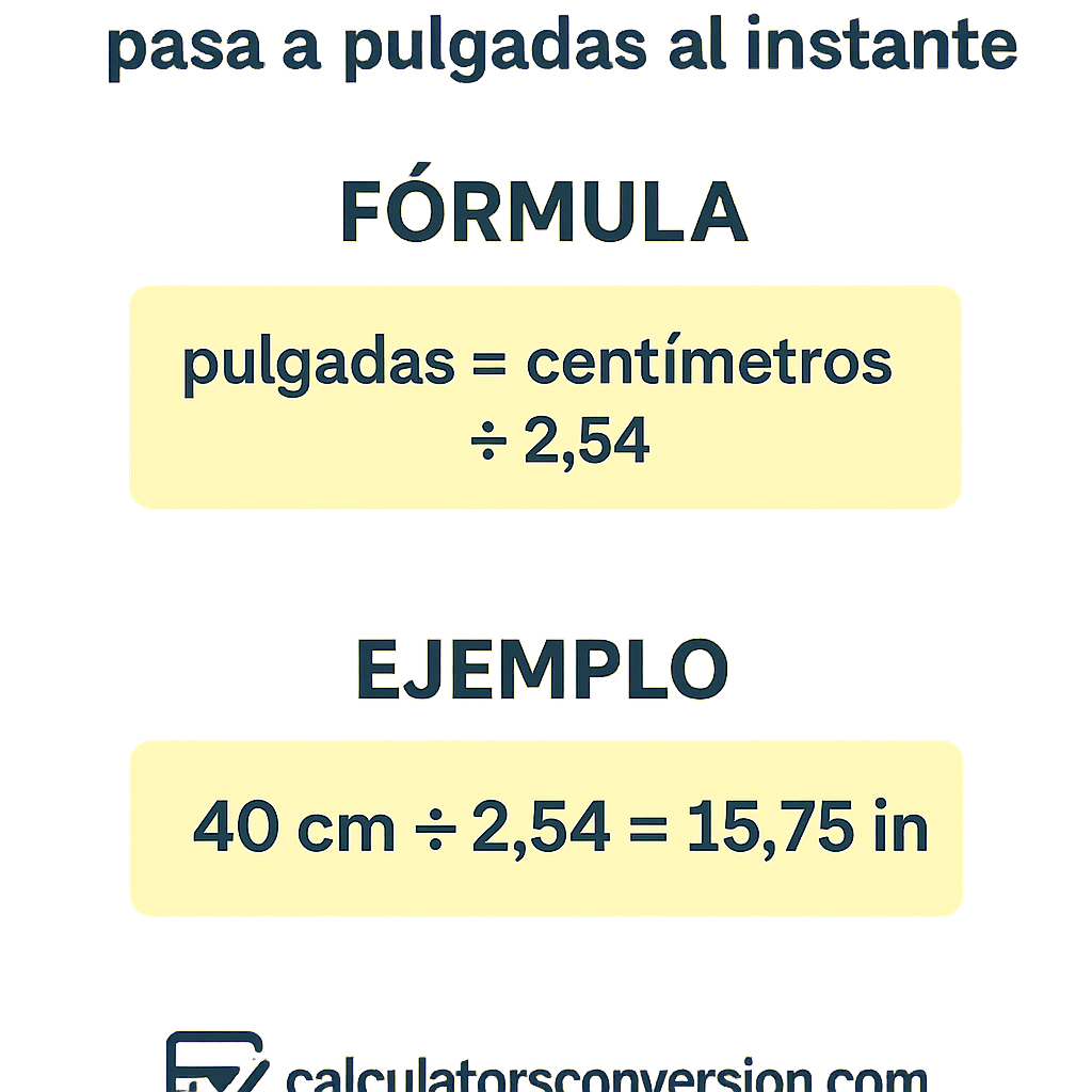 Calculadora cm a in rapida: pasa a pulgadas al instante fácilmente