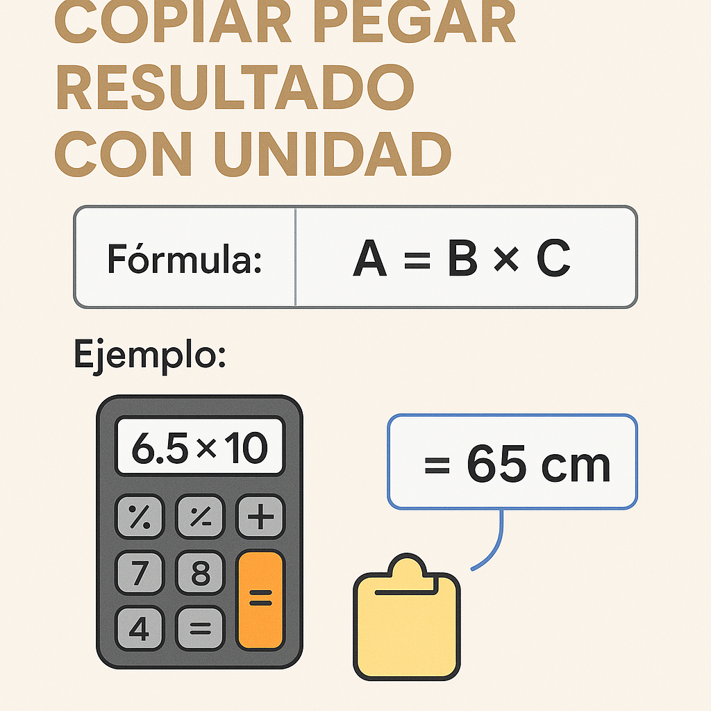 Calculadora Copiar Pegar Resultado Con Unidad Copia Facil para conversiones rápidas
