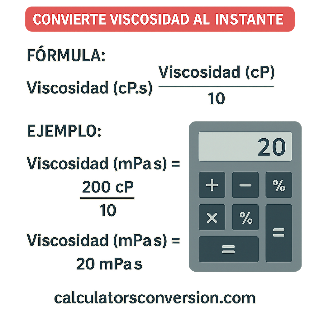 Calculadora Cp A Mpa S convierte viscosidad al instante para ingeniería química