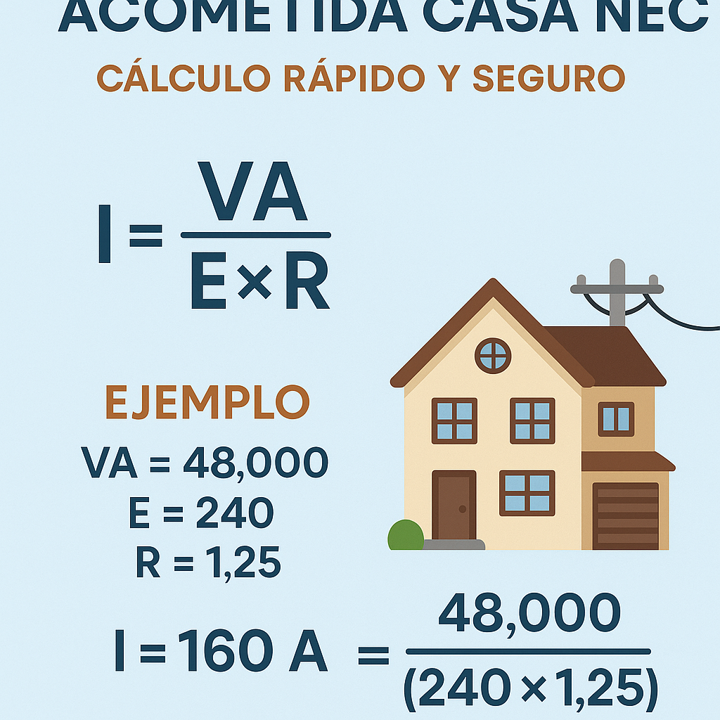 Calculadora De Acometida Casa Nec Calculo Rapido Y Seguro para tu proyecto eléctrico