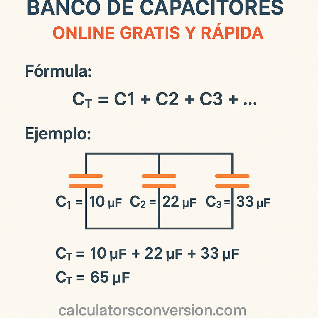 Calculadora de banco de capacitores online gratis y rapida para proyectos eléctricos