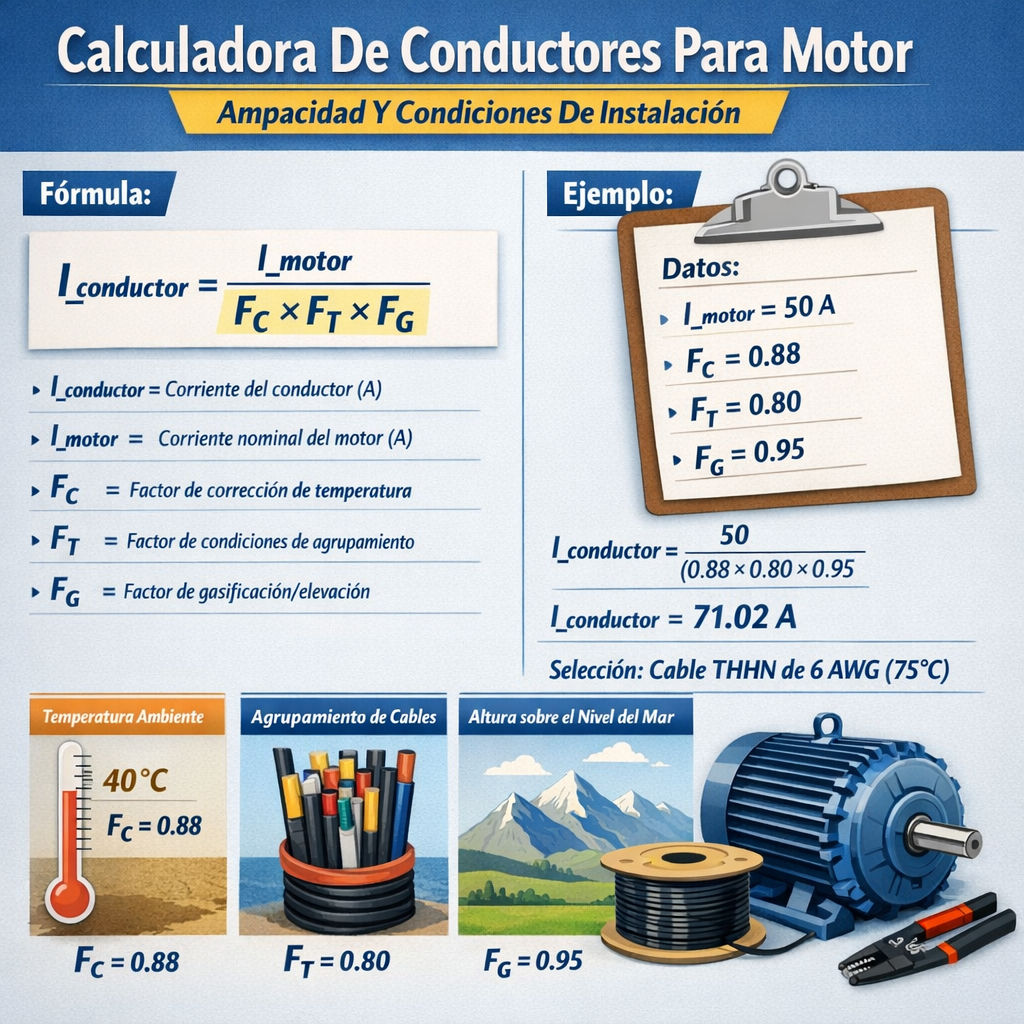 Calculadora De Conductores Para Motor Ampacidad Y Condiciones De Instalacion: guía práctica