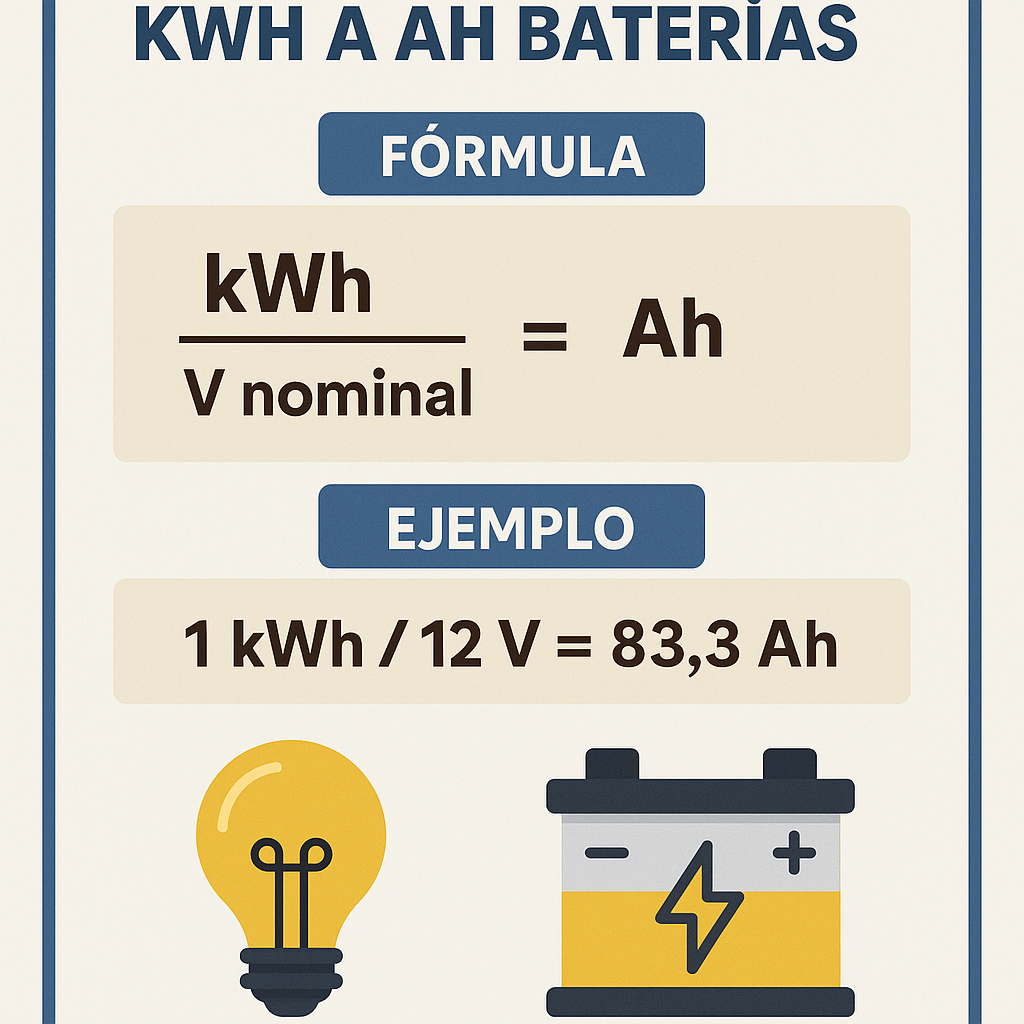 Calculadora De Conversion Kwh A Ah Para Baterias V Nominal: guía práctica y precisa