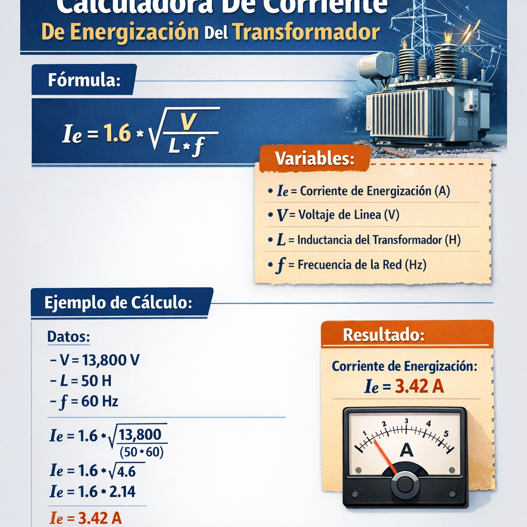 Calculadora de corriente de energizacion del transformador: guía práctica y rápida