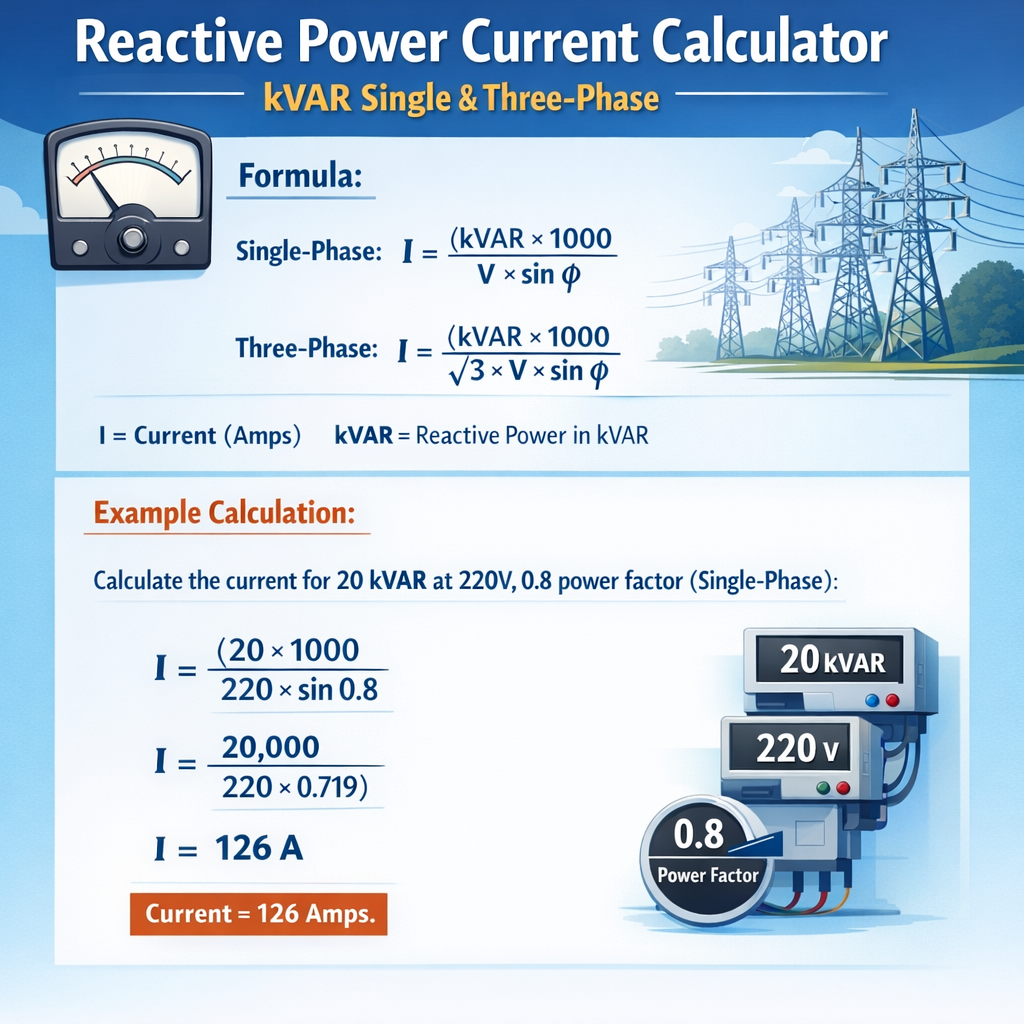 Calculadora de corriente por pot reactiva Kvar Mono Trif: simple guide