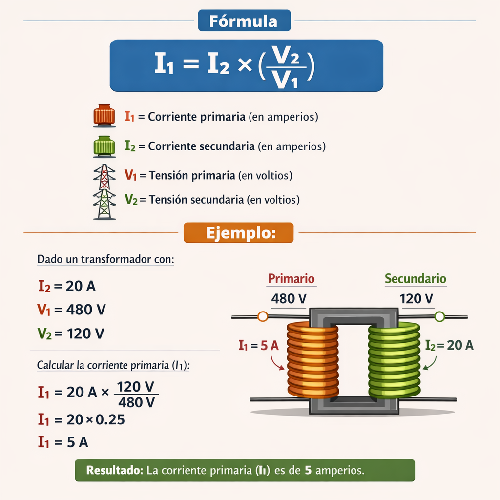 Calculadora De Corrientes Nominales Primario Secundario para transformadores eléctricos