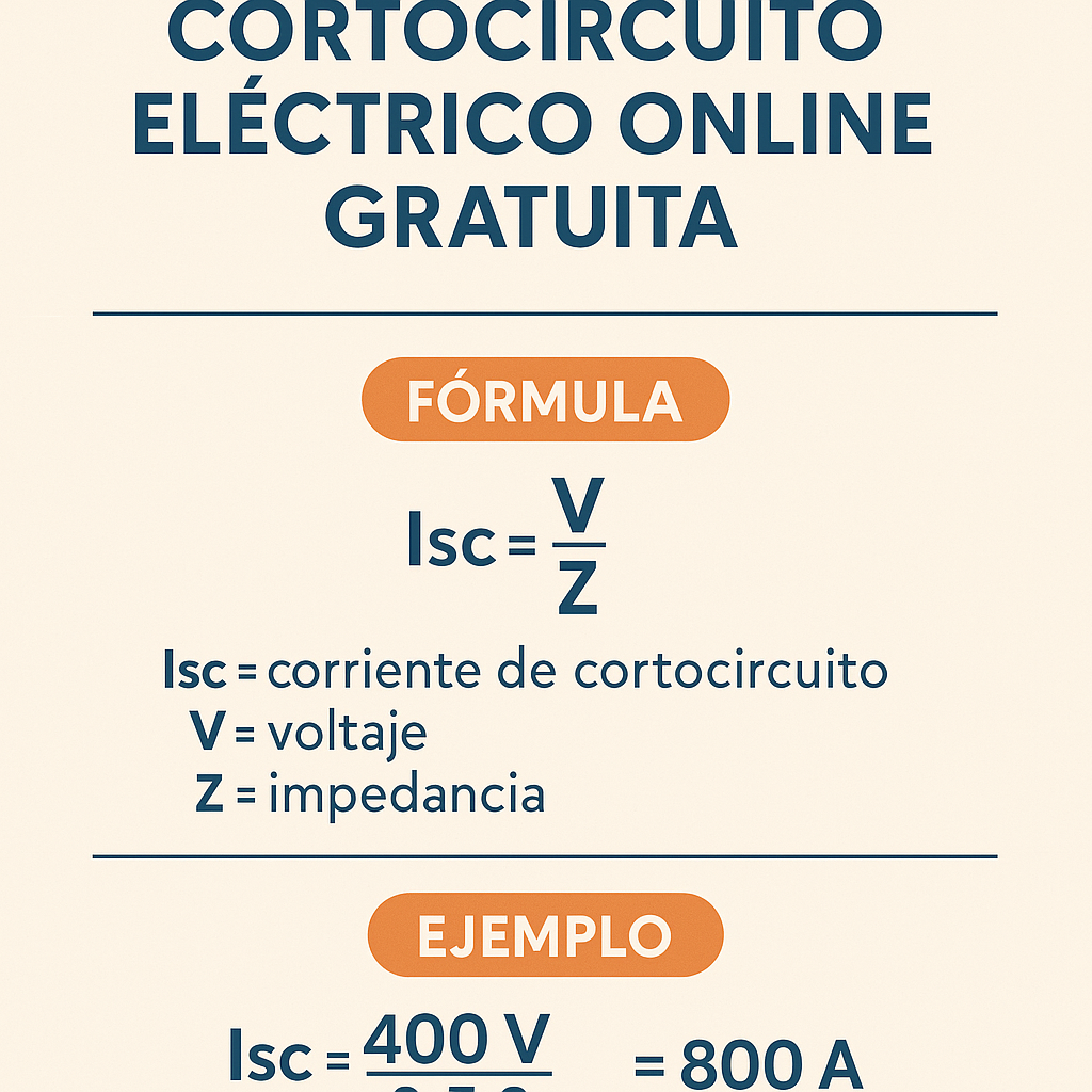 Calculadora De Cortocircuito Electrico Online Gratuita para ingenieros y técnicos eléctricos