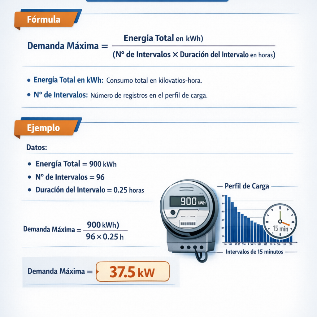 Calculadora de demanda maxima desde perfil de carga facil para instalaciones eficientes