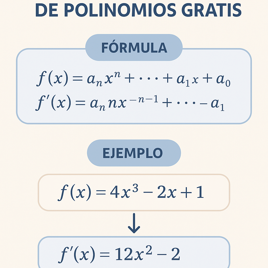 Calculadora De Derivada De Polinomios Simbolica Gratis para resolver pasos y simplificar