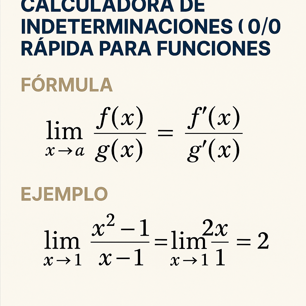Calculadora De Indeterminaciones 0 0 Rapida Para Funciones: guía práctica rápida