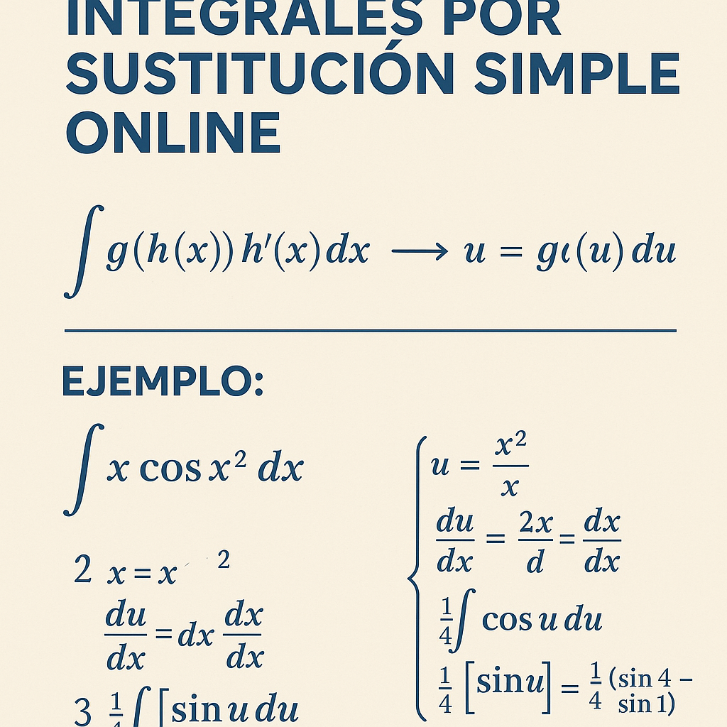 Calculadora De Integrales Por Sustitucion Simple Online rápida y paso a paso