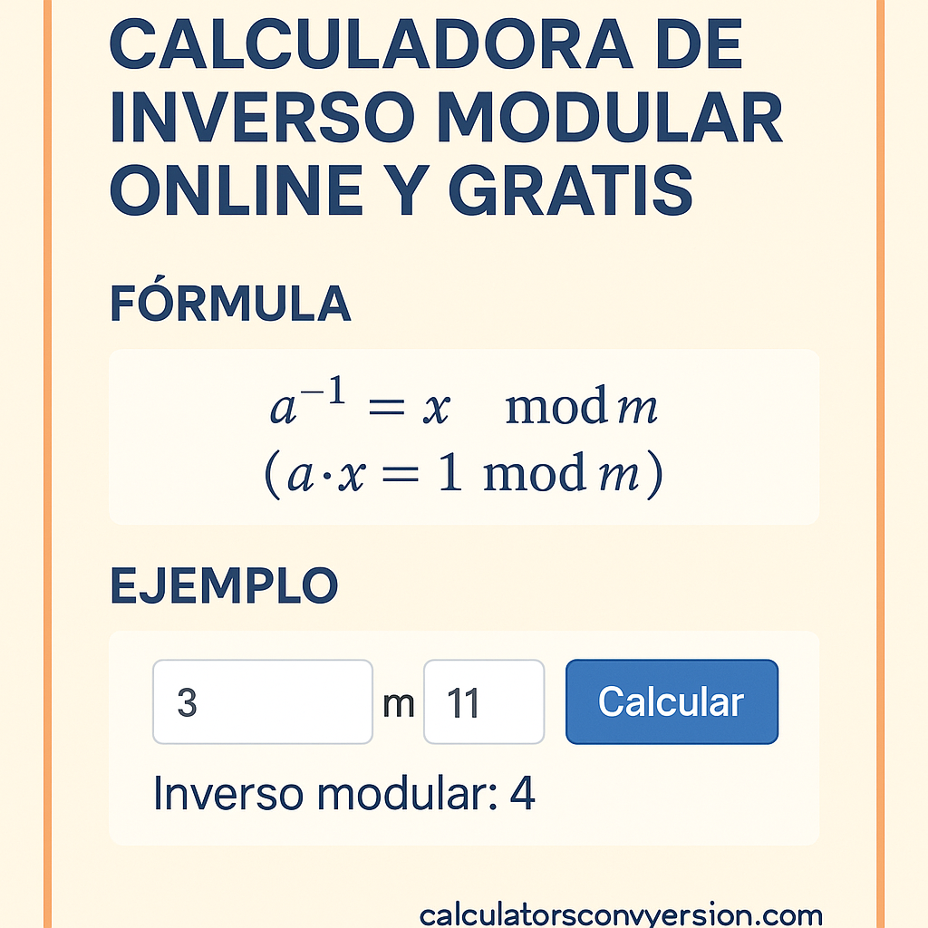 Calculadora De Inverso Modular Online Y Gratis para criptografía y programación
