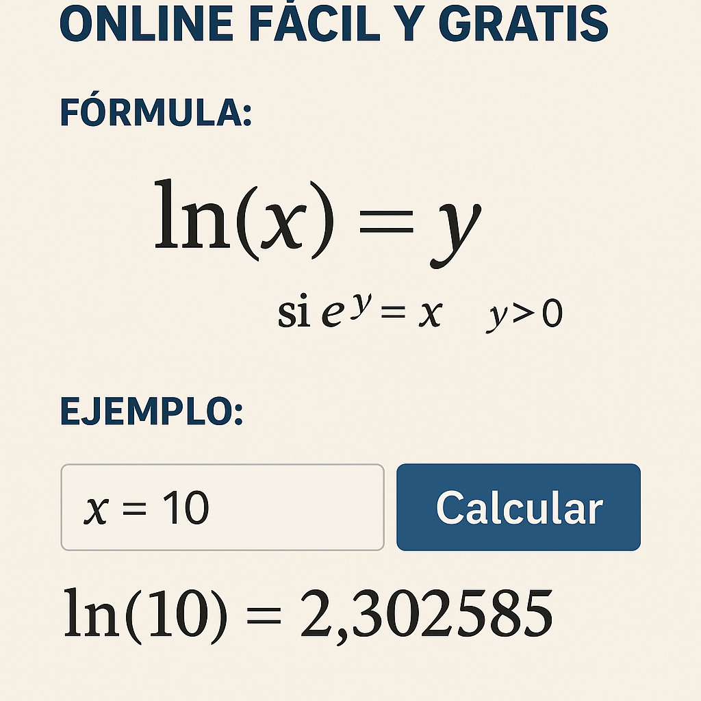 Calculadora De Logaritmo Natural Online Facil Y Gratis para estudiantes y profesionales