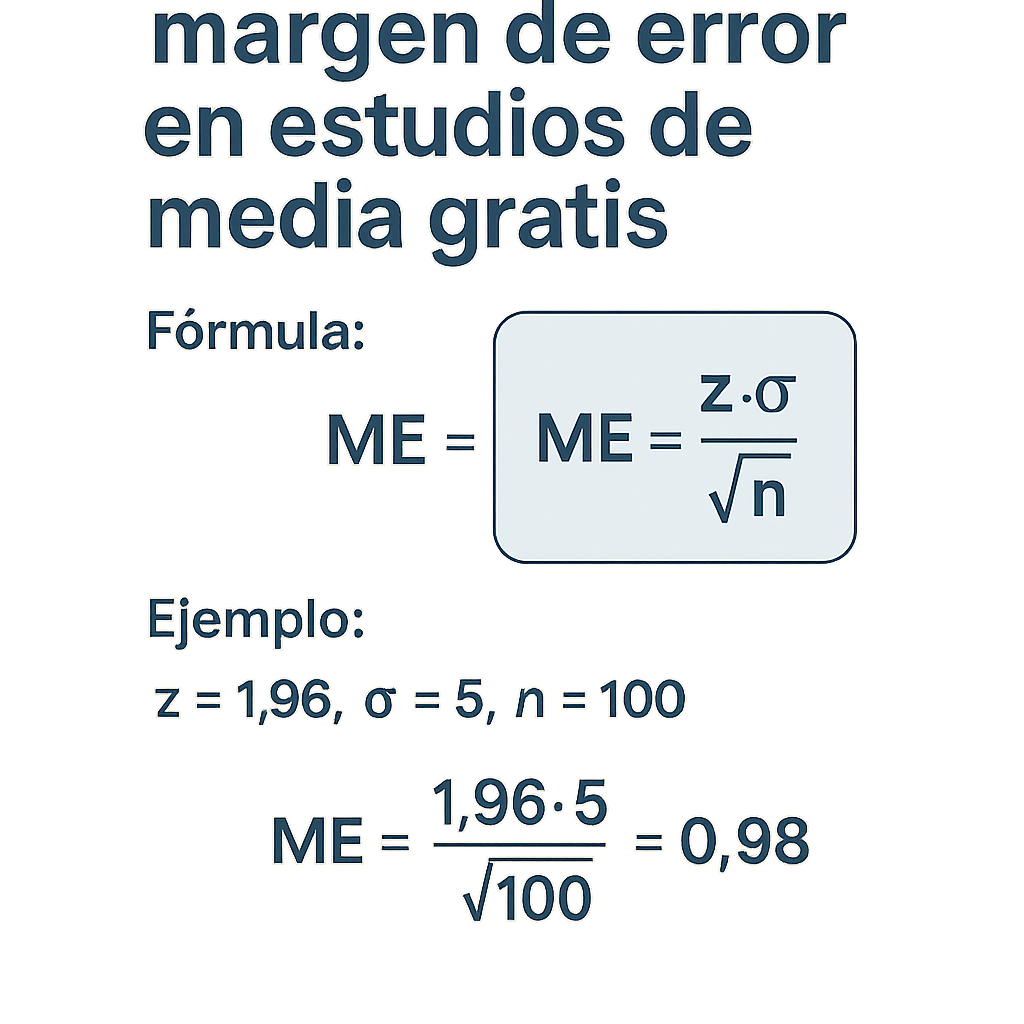 Calculadora de margen de error en estudios de media gratis para resultados precisos