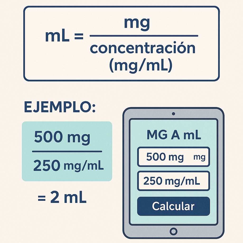 Calculadora de Mg a Ml online gratis y precisa para dosis exactas