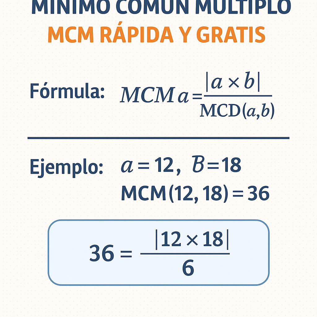 Calculadora de Minimo Comun Multiplo Mcm Rapida Y Gratis para resolver fracciones
